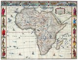 This is the earliest English language map of Africa. This map forms part of the first general atlas of the world produced in England.<br/><br/>

This famous map  is from John Speed’s <i>Prospect of the World</i>, the first general atlas produced in Great Britain, prepared in 1626 and first published in 1627 by Humble and then in subsequent editions to 1676. This map is from the edition of 1676.